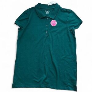 Children's Place - Girls Stretch Polo Shirt - Size XXL (16) - Green - NWT